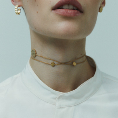 Серьги Memphis, желтое золото 18 карат, 4 мм, размер Small