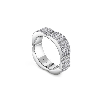 Кольцо Ducale, белое золото 18 карат с бриллиантами, 6 мм 
