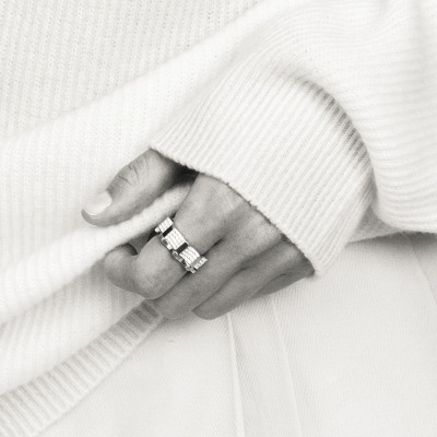 Кольцо Kazanskiy, белое золото 18 карат, бриллианты, 6 мм 