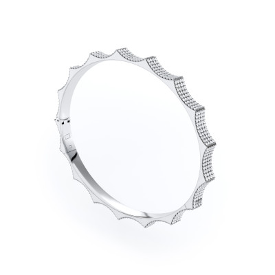 Браслет Parthenon, белое золото 18 карат, бриллианты, 4 мм