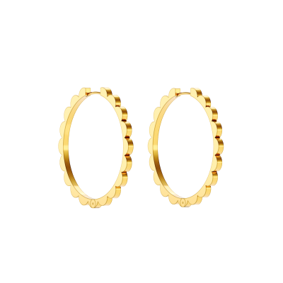 Серьги Memphis, желтое золото 18 карат, 2 мм, размер Large